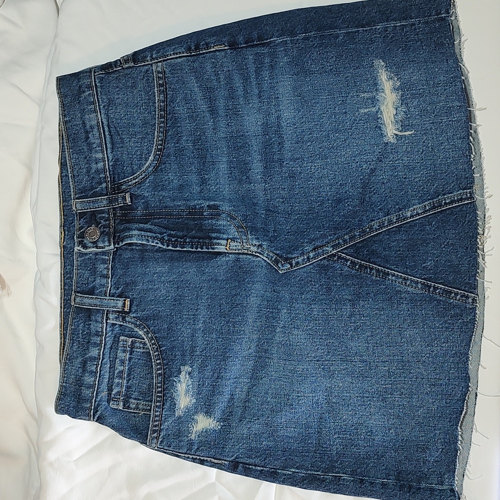 Everlane Denim Jean Skirt Mini Distressed
